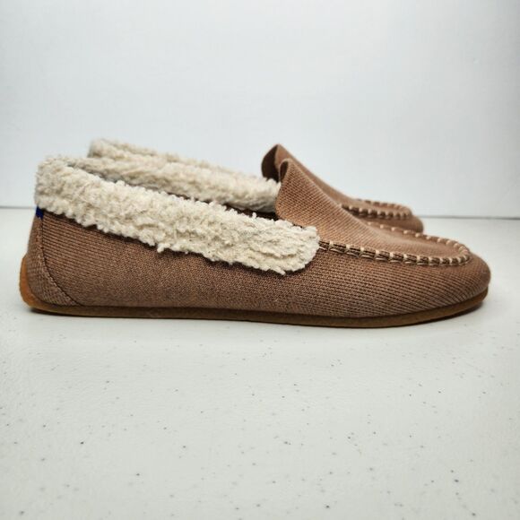 ROTHY'S Women's The Slipper Knit Wool Fleece Lining, Nutmeg Beige Tan Size 8 - Picture 1 of 14